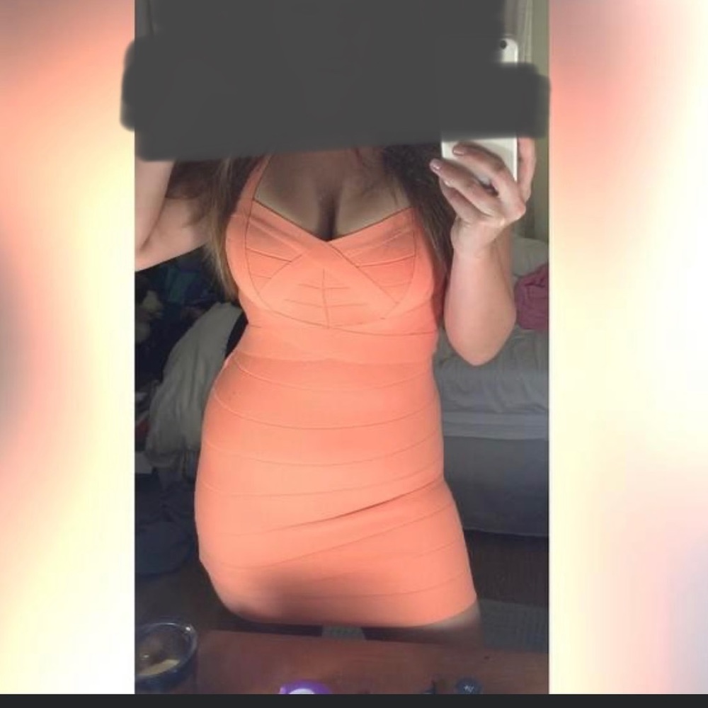 Orange bandage dress